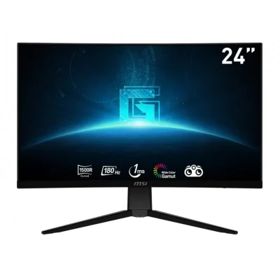 شاشة ألعاب MSI G2422C مقاس 24 بوصة VA بدقة 1920 × 1080 (FHD) انحناء 1500R بمعدل تحديث 180 هرتز FreeSync تصميم بدون إطار ممتاز رؤية ليلية