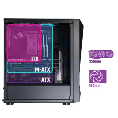 علبة ألعاب COOLER MASTER CMP 520 ARGB MID TOWER من الزجاج المقسّى