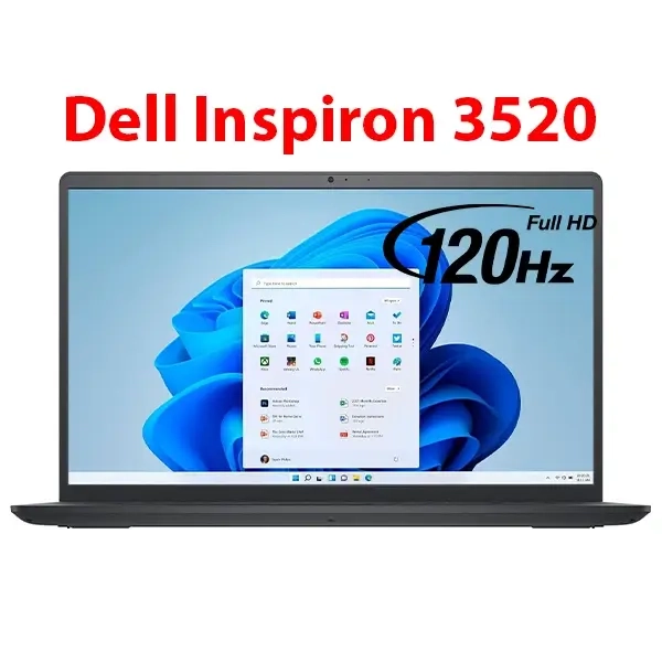 كمبيوتر محمول DELL Inspiron 15 3520 - معالج Intel Core i3-1215U من الجيل الثاني عشر - شاشة FHD مقاس 15.6 بوصة بمعدل تحديث 120 هرتز