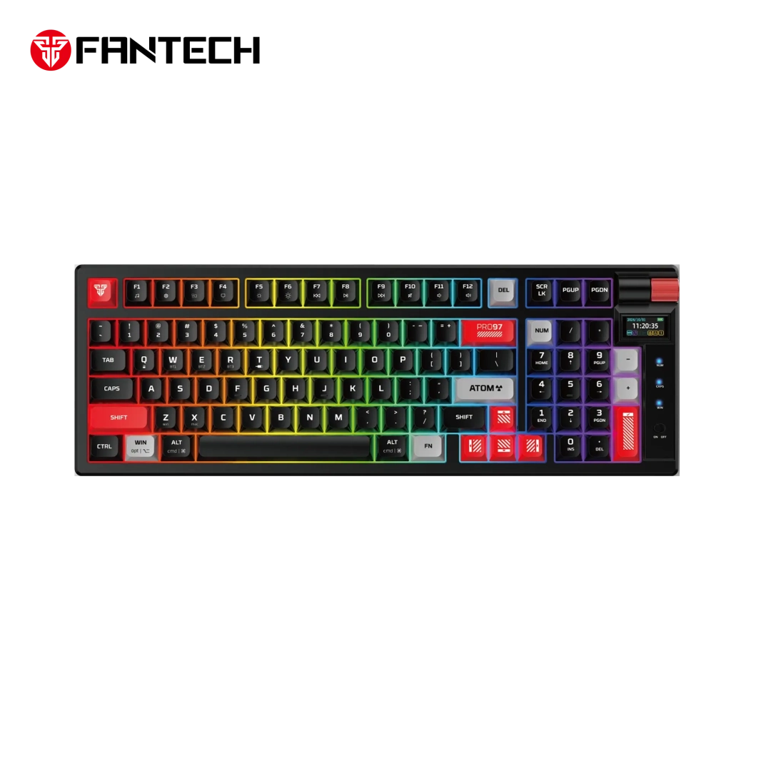 لوحة مفاتيح ميكانيكية لاسلكية للألعاب FANTECH MK918 ATOM PRO97 - سوداء