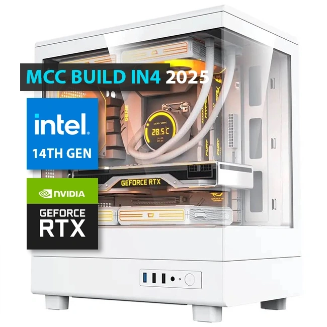 MCC IN4-25 - جهاز كمبيوتر شخصي للألعاب من MIDAS || Intel Core i5-14400F - Gigabyte RTX 4060 EAGLE OC 8GB (3FANS)
