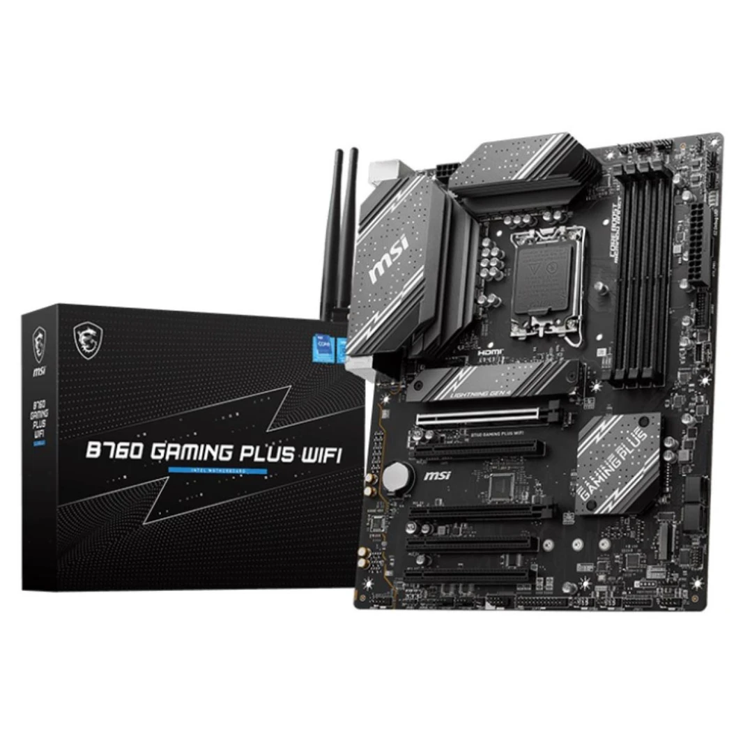 MSI B760 GAMING PLUS WIFI: لوحة أم للألعاب ATX، WiFi 6E، سلسلة Intel 13th 12th، LGA 1700/DDR5/PCIe 4.0/2xM.2