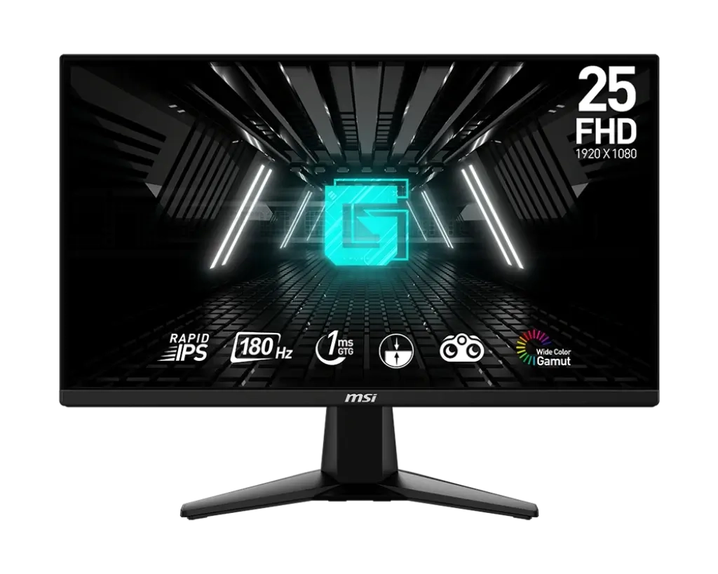 شاشة ألعاب Msi G255F - 25 بوصة FHD Rapid IPS - 1 مللي ثانية 180 هرتز