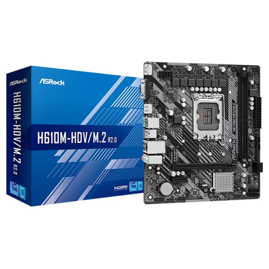 ASRock H610M-HDV/M.2 R2.0: لوحة أم للألعاب بحجم mATX، سلسلة Intel 13th 12th، LGA 1700/DDR4/PCIe 4.0/1xM.2