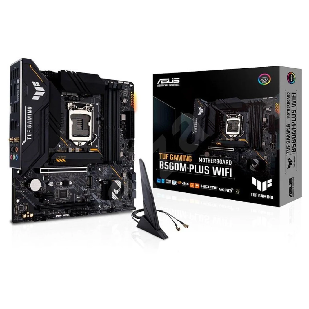 ASUS TUF Gaming B560M-PLUS WiFi 6: لوحة أم للألعاب بحجم mATX، LGA1200 (Intel 11th/10th Gen)، PCIe 4.0، 2X M.2