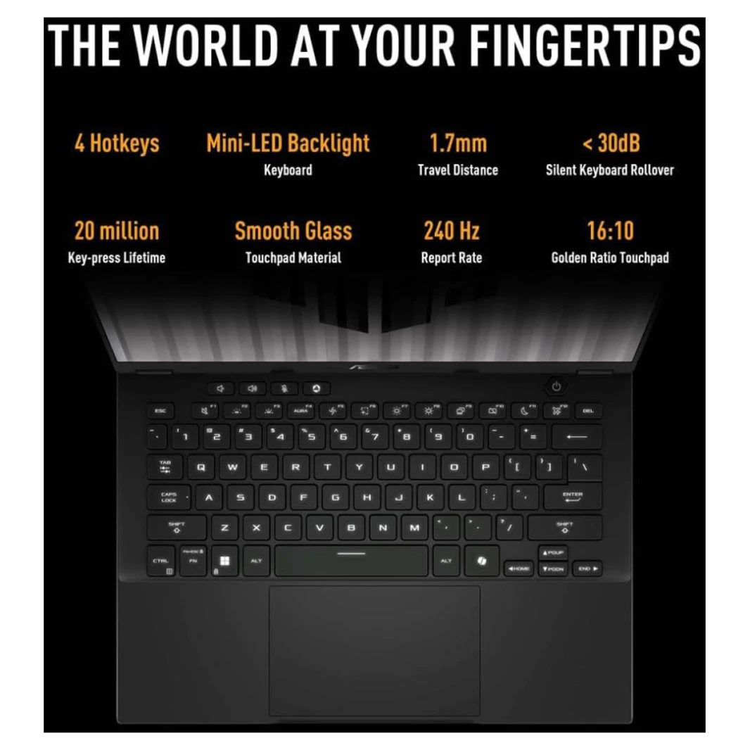 ASUS TUF Gaming A14 Laptop - AMD Ryzen AI 9 HX 370, RTX 4050, 14" 2.5K 165Hz Display, Windows 11 Home, TUF Backpack Included