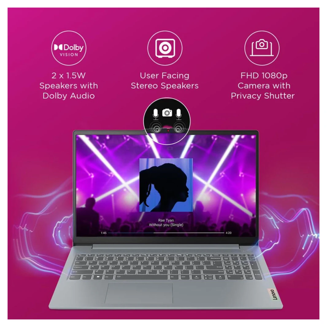 Lenovo IdeaPad Slim 3 | 12th Gen Intel Core i5-12450H, 8GB DDR5, 512GB SSD, 15.6" FHD 300 nits, Thin & Light Laptop, Toploader