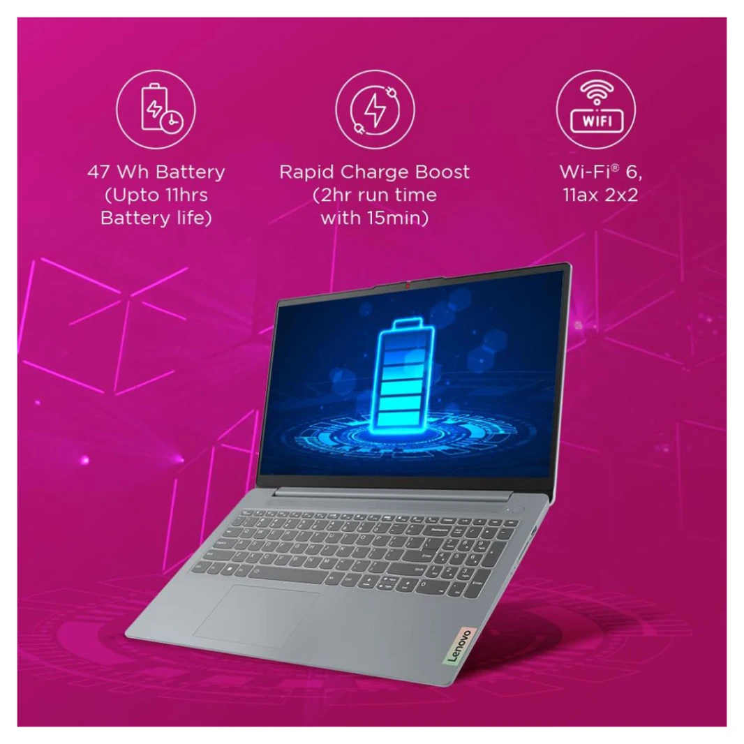 Lenovo IdeaPad Slim 3 | 12th Gen Intel Core i5-12450H, 8GB DDR5, 512GB SSD, 15.6" FHD 300 nits, Thin & Light Laptop, Toploader