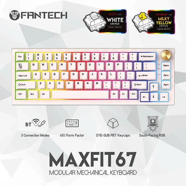 FANTECH MAXFIT67 MK858 MODULAR BLUETOOTH, WIRELESS RGB MECHANICAL KEYBOARD