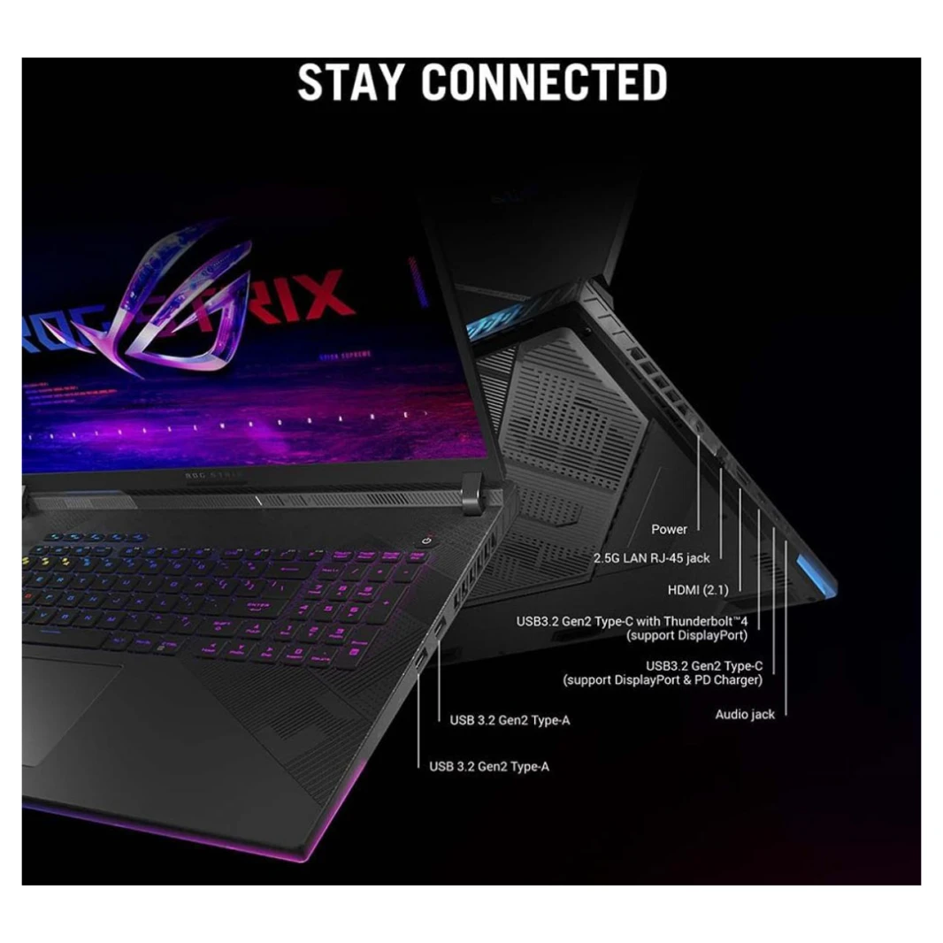 ASUS ROG Strix SCAR 16 Laptop - Intel Core i9-14900HX, RTX 4080, 32GB DDR5, 16" QHD+ 240Hz, with ROG Backpack & ROG Gladius III Mouse, Off Black