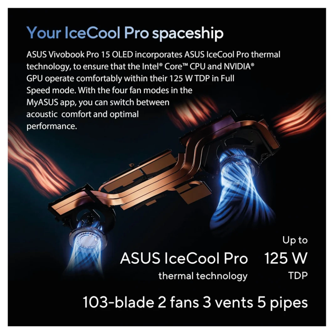 ASUS Vivobook Pro 15 OLED Laptop - AI Ready, 15.6" 3K 120Hz OLED, Intel Core Ultra 7 155H, NVIDIA GeForce RTX 4060, 1TB SSD, Windows 11 Home, Cool Silver