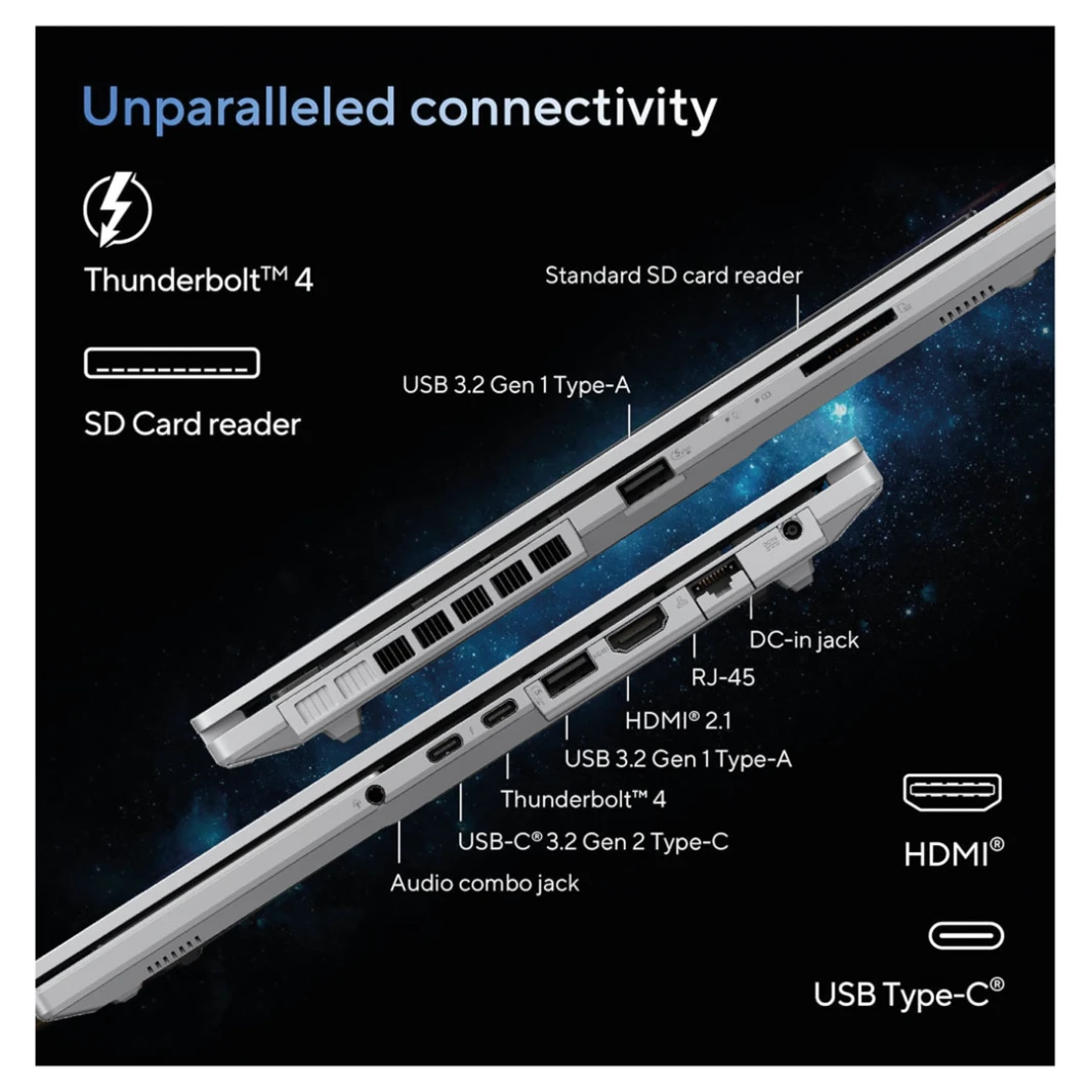 ASUS Vivobook Pro 15 OLED Laptop - AI Ready, 15.6" 3K 120Hz OLED, Intel Core Ultra 7 155H, NVIDIA GeForce RTX 4060, 1TB SSD, Windows 11 Home, Cool Silver