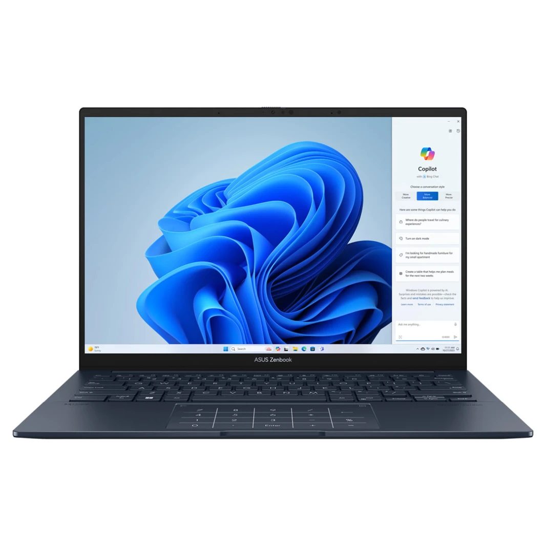 ASUS Zenbook Series 1 Laptop - Intel Core Ultra 9 Processor 185H, 14" OLED TouchScreen 3K, Thin & Light, Ponder Blue, Windows 11 Home, With Pen & Sleeve
