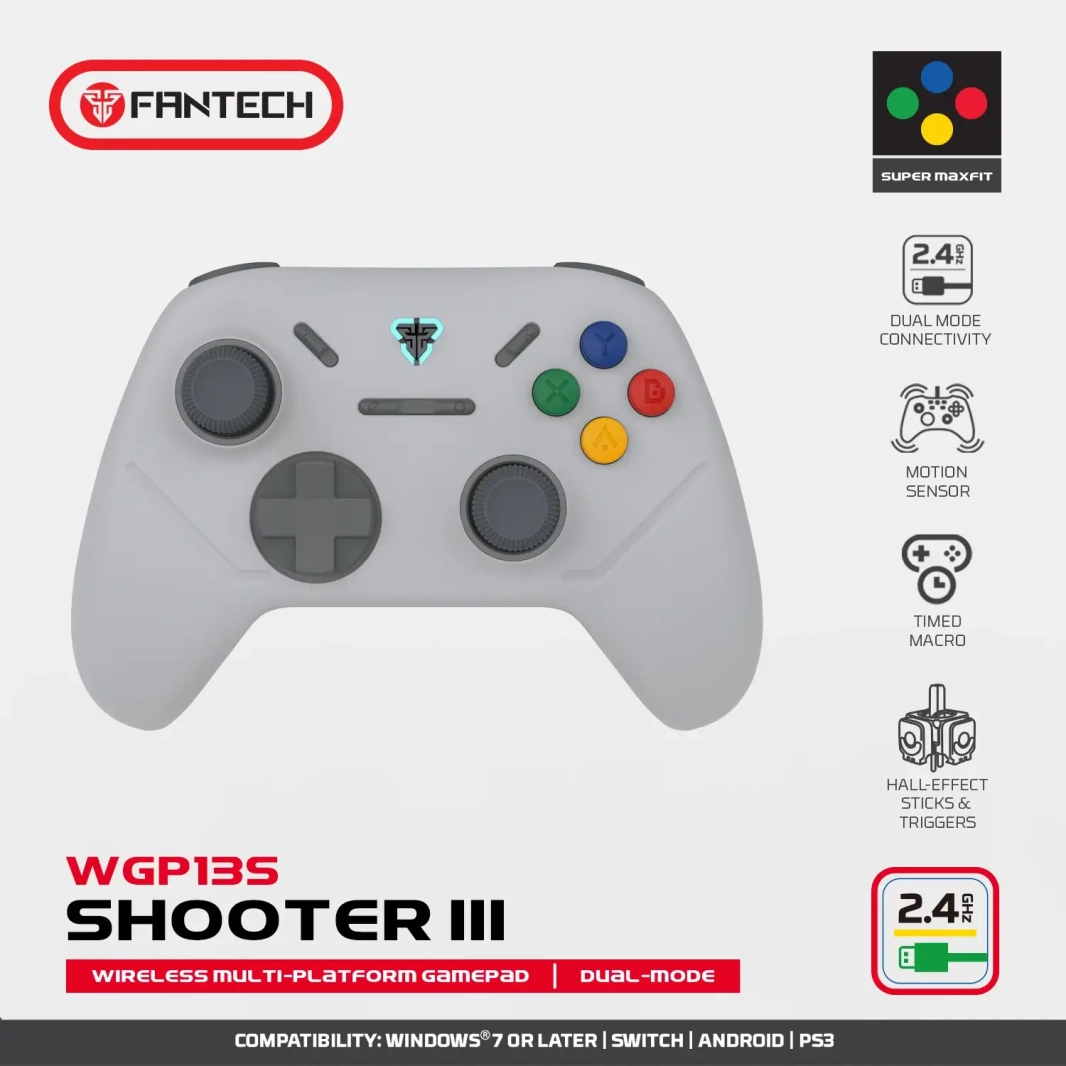 FANTECH WGP13S SHOOTER III SUPER MAXFIT WIRELESS GAMEPAD - DUAL CONNECTION