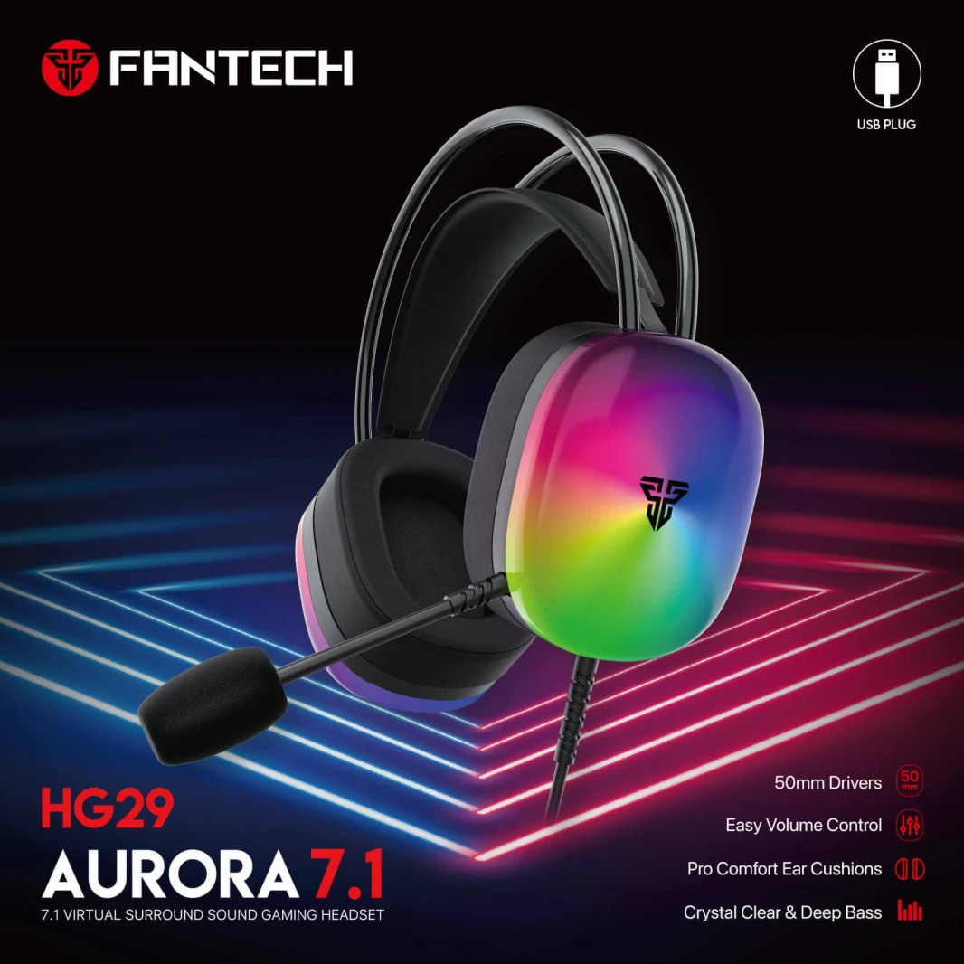 سماعة الألعاب FANTECH AURORA HG29 7.1 ذات الصوت المحيطي