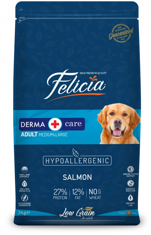 Felicia Adult Dogs Medium And Large Derma Care Salmon 3 Kg