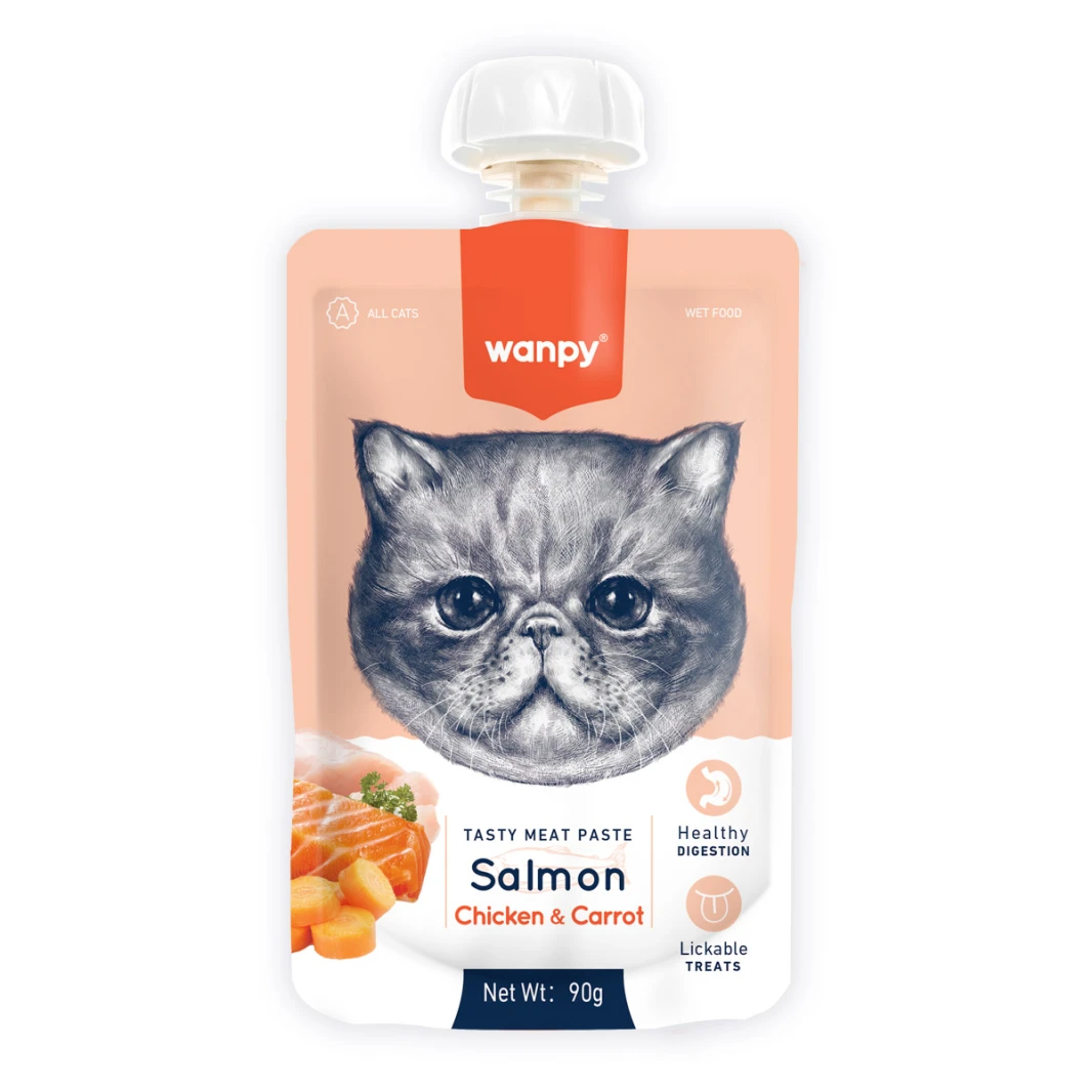 Wanpy Tasty Meat Paste - Salmon with Chicken & Carrot 90g