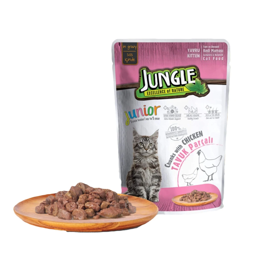 jungle pouch chunks with chicken 100g