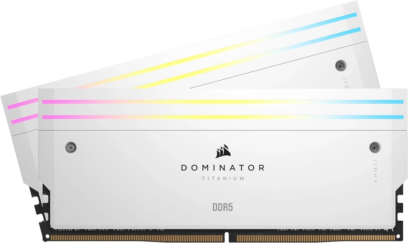 CORSAIR DOMINATOR TITANIUM 32GB (2x16GB) RGB DDR5 RAM 6000MT/s CL30 Memory Kit - White