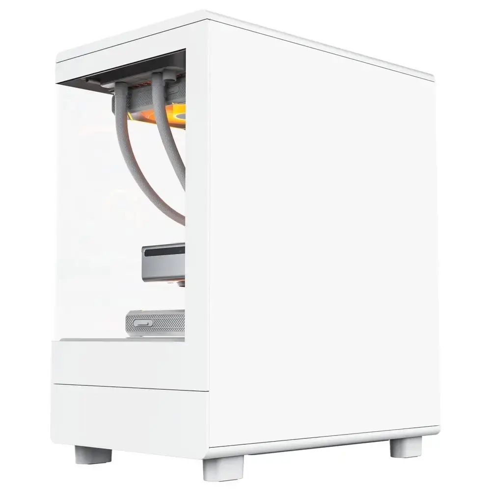 علبة ألعاب كمبيوتر DARKFLASH DB330M M-ATX PANORAMIC ROOM مع 3 مراوح ARGB - بيضاء
