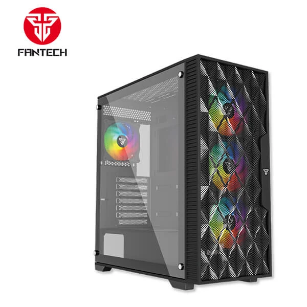 FANTECH RHOMBUS XL CG84 ARGB FANS MID TOWER CASE - BLACK (EXCLUSIVE)