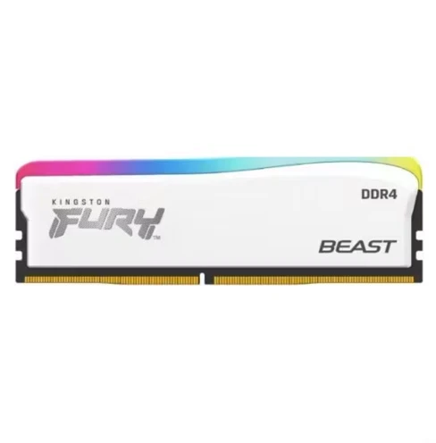 ذاكرة وصول عشوائي KINGSTON FURY BEAST سعة 16 جيجابايت وتردد 3600 ميجاهرتز DDR4 RGB - إصدار خاص باللون الأبيض