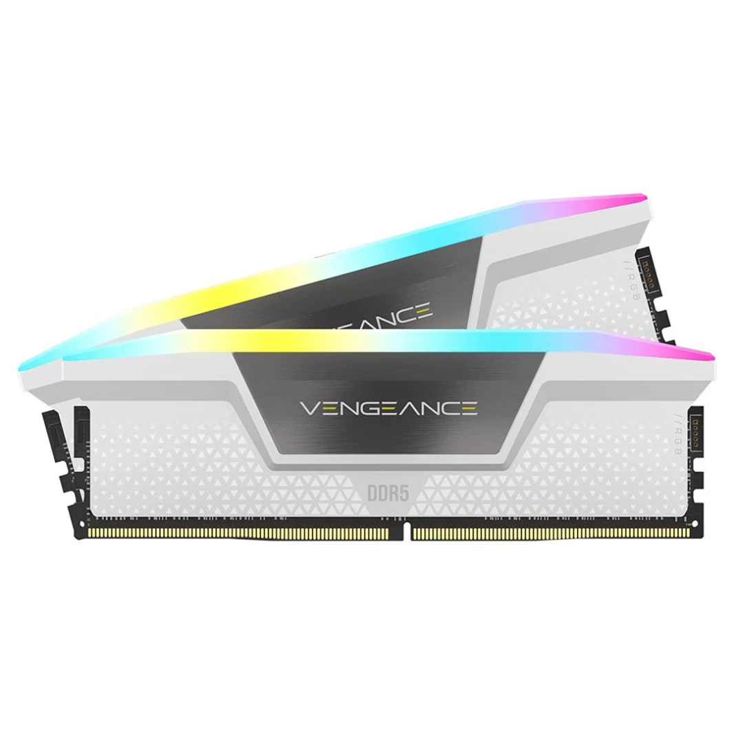CORSAIR VENGEANCE RGB 32GB (2x16GB) DDR5 RAM 6400MT/s CL32 Memory Kit in White