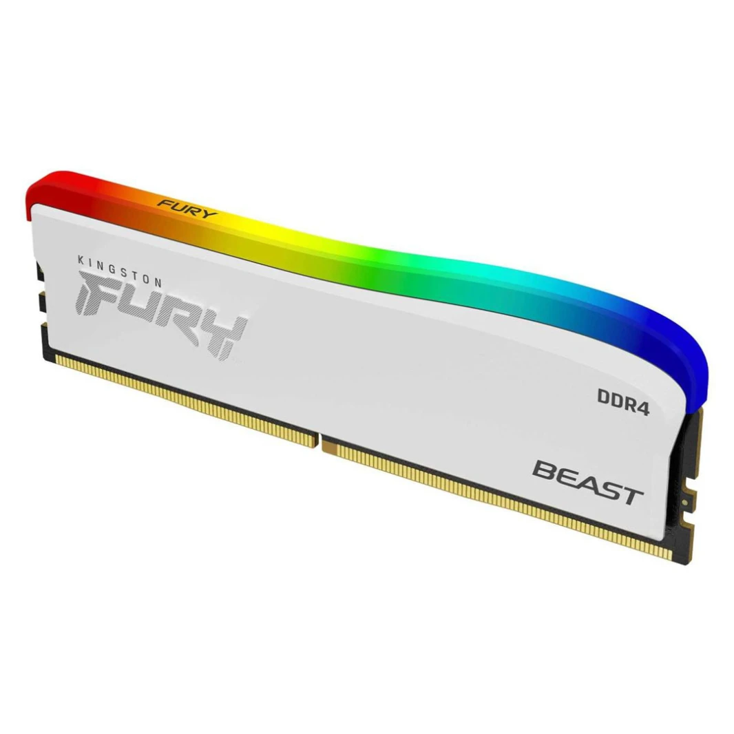 ذاكرة سطح المكتب KingSton Fury Beast 8GB DDR4 3600MT/s-CL17 RGB باللون الأبيض
