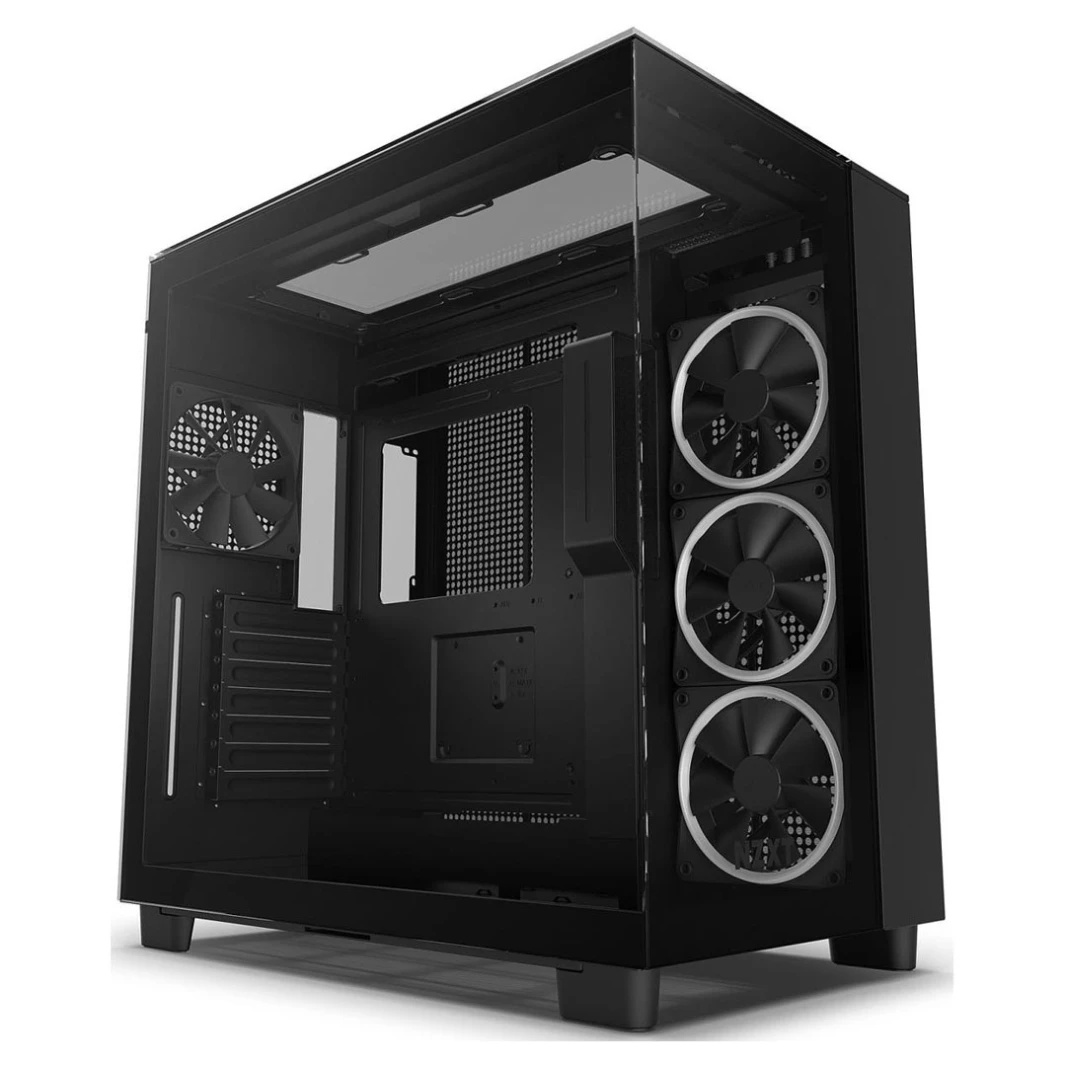 NZXT H9 Elite Premium Dual-Chamber Mid-Tower Tempered Glass Gaming Case - Black Beauty with RGB Fans