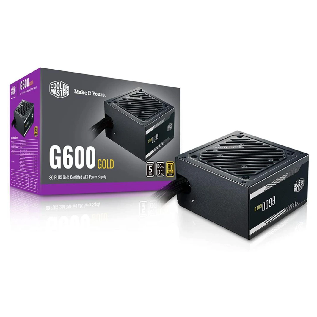 Cooler Master G600: مزود طاقة معتمد من Gold 80+ بقوة 600 وات مع مروحة HDB مقاس 120 مم (غير معيارية)