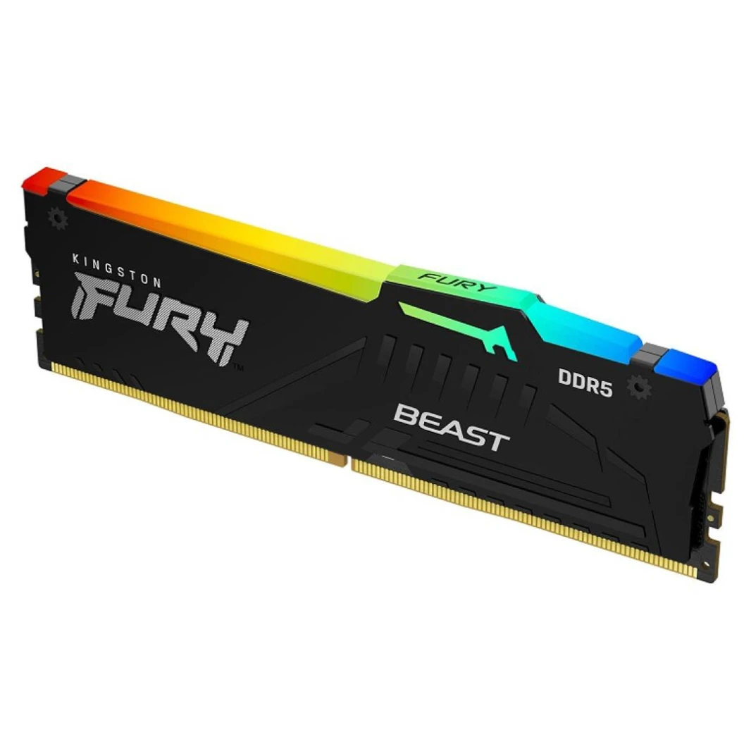 ذاكرة سطح المكتب KingSton Fury Beast RGB 8GB DDR5 5200MT/s-CL40