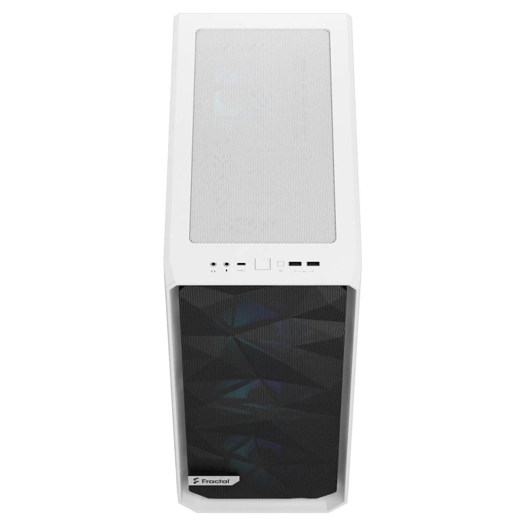 Fractal Design Meshify 2 Compact (White TG Clear Tint) Mid-Tower Tempered Glass RGB High-Performance Gaming Case