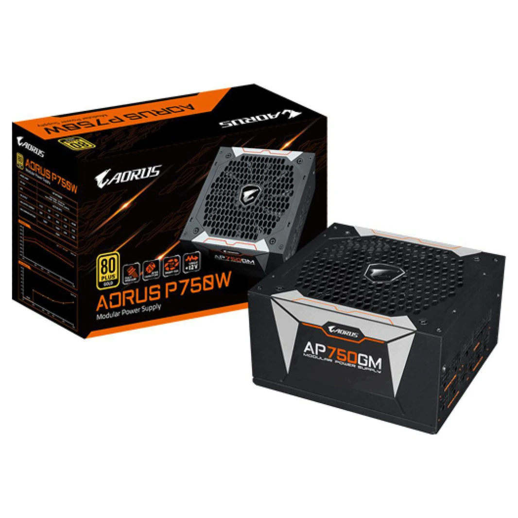 GIGABYTE AORUS P750 GOLD: مزود طاقة كامل 750 وات 80+ مع مروحة ذكية