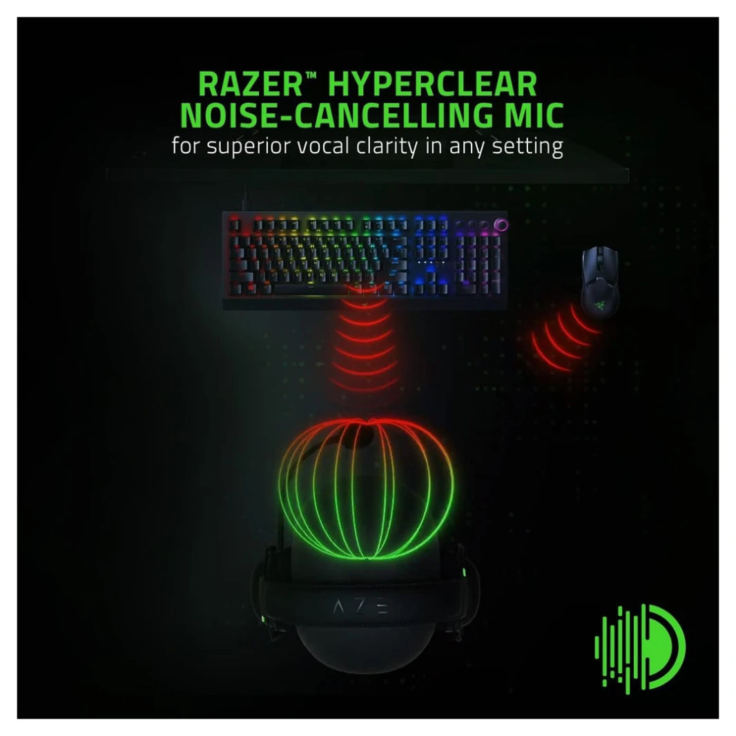 سماعة الألعاب Razer BlackShark V2 X - صوت محيطي 7.1 مع خاصية إلغاء الضوضاء