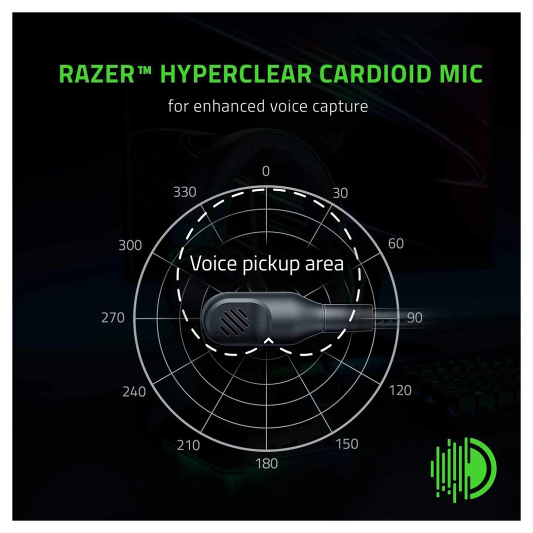 سماعة الألعاب Razer BlackShark V2 X - صوت محيطي 7.1 مع خاصية إلغاء الضوضاء