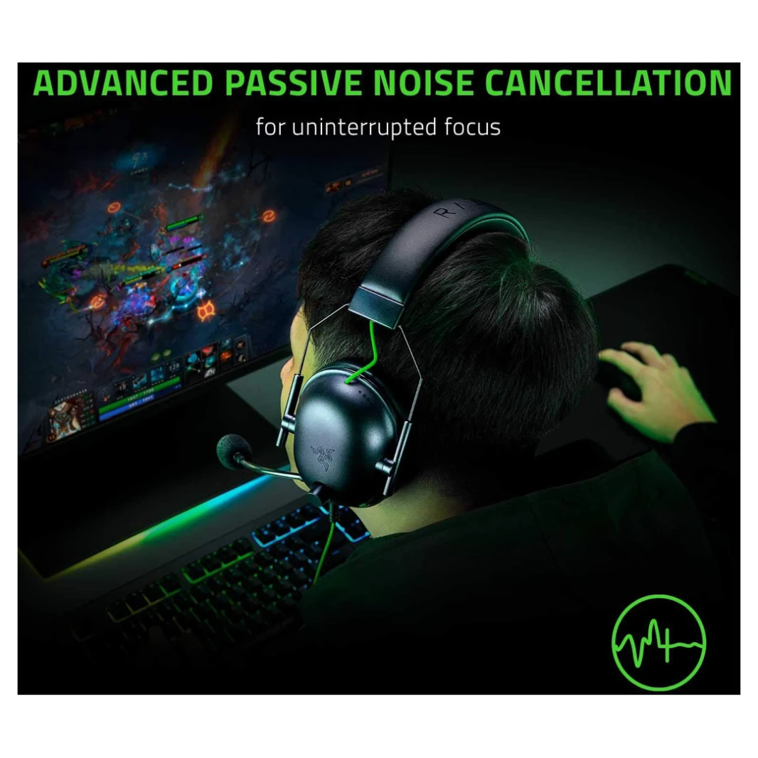 سماعة الألعاب Razer BlackShark V2 X - صوت محيطي 7.1 مع خاصية إلغاء الضوضاء