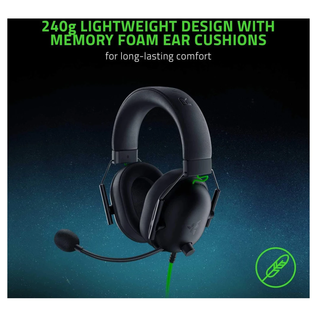 سماعة الألعاب Razer BlackShark V2 X - صوت محيطي 7.1 مع خاصية إلغاء الضوضاء