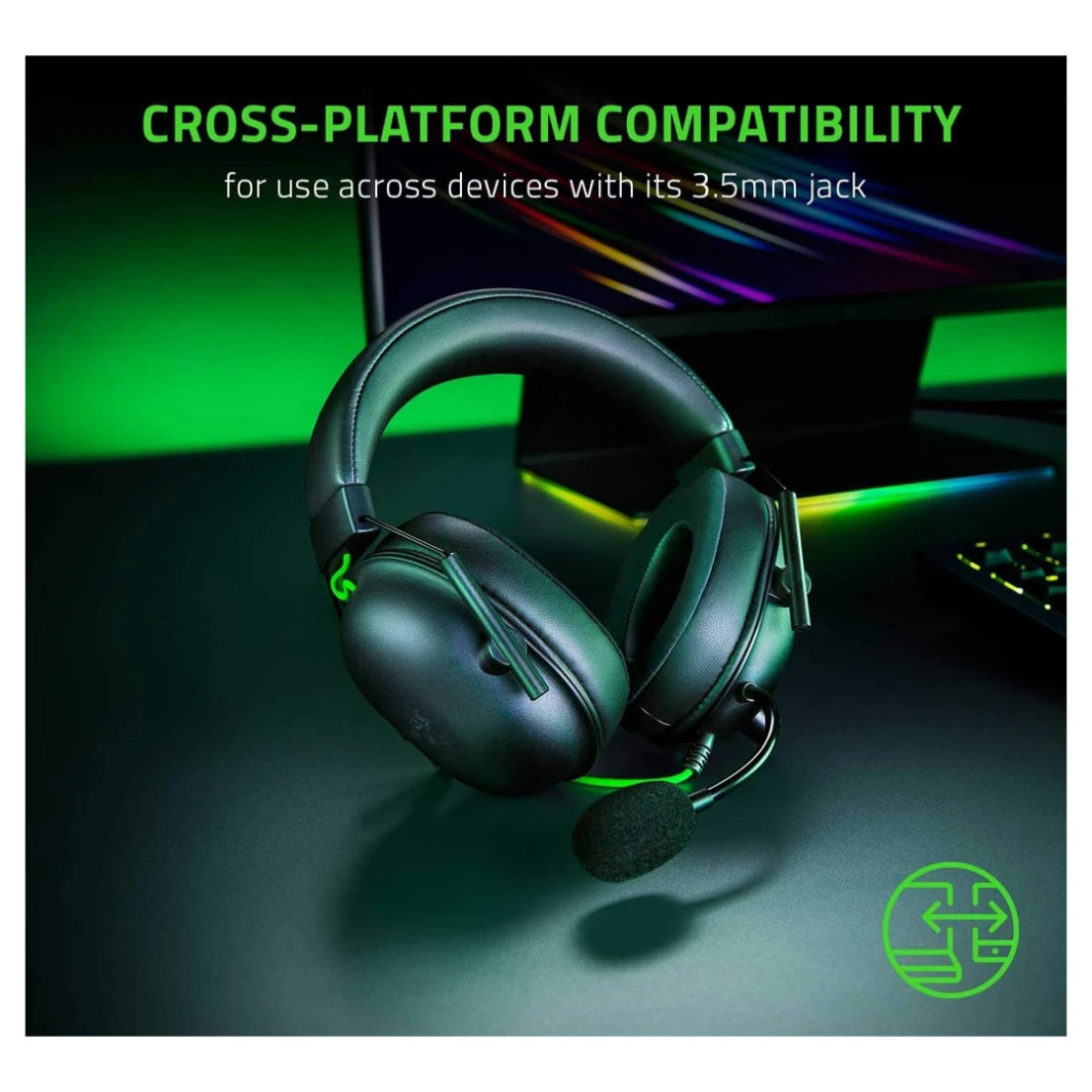 سماعة الألعاب Razer BlackShark V2 X - صوت محيطي 7.1 مع خاصية إلغاء الضوضاء