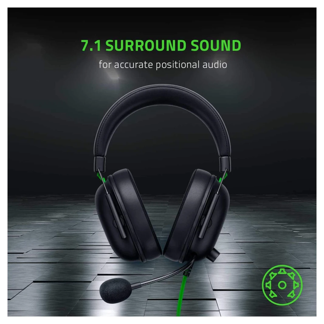 سماعة الألعاب Razer BlackShark V2 X - صوت محيطي 7.1 مع خاصية إلغاء الضوضاء