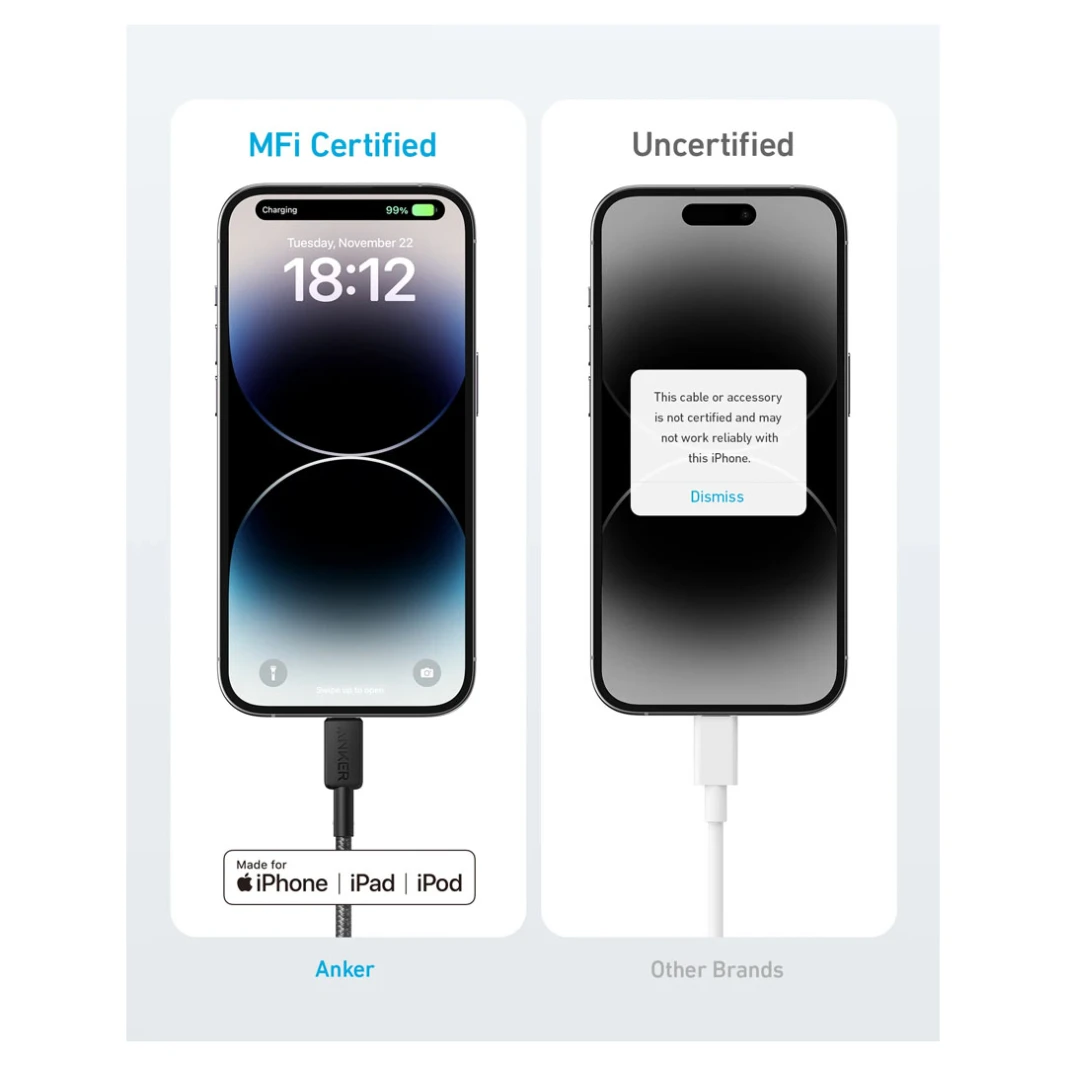 كابل Anker 322 USB-C إلى Lightning (3 قدم)
