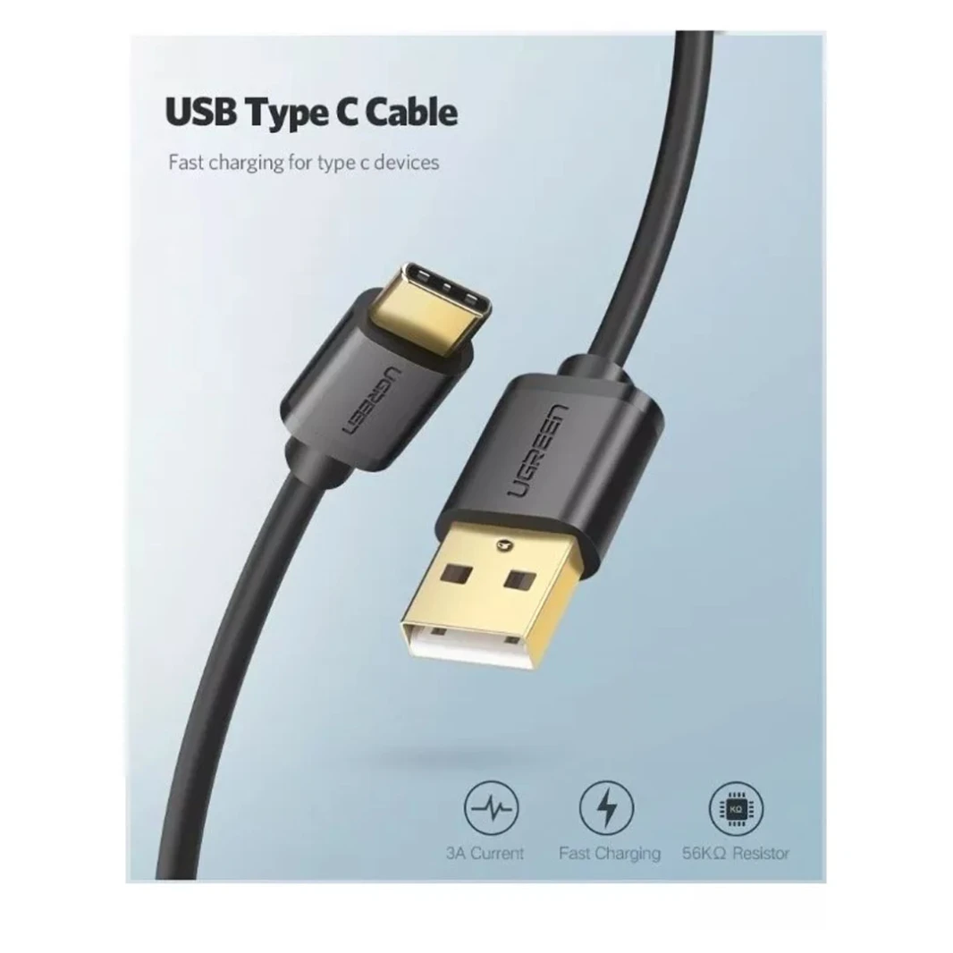 UGREEN 20884 USB 3.0 to USB-C Cable - Black - 2m