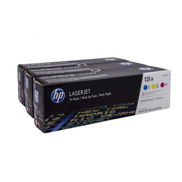 خرطوشة حبر HP 131A الأصلية باللون السماوي والأرجواني والأصفر (U0SL1AM) عبوة من 3 قطع