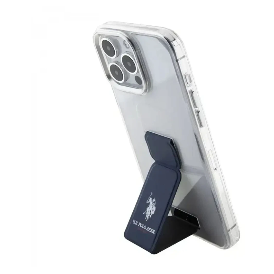 U.S. Polo Assn. iPhone 15 Clear Case with Leather Gripstand - Premium Protection