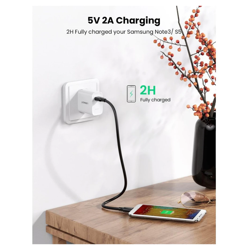كابل UGREEN US130 Micro USB 3.0 إلى USB - A للقرص الصلب - 1 متر - كابل Micro USB 3.0 بطول قياسي لتوصيل القرص الصلب