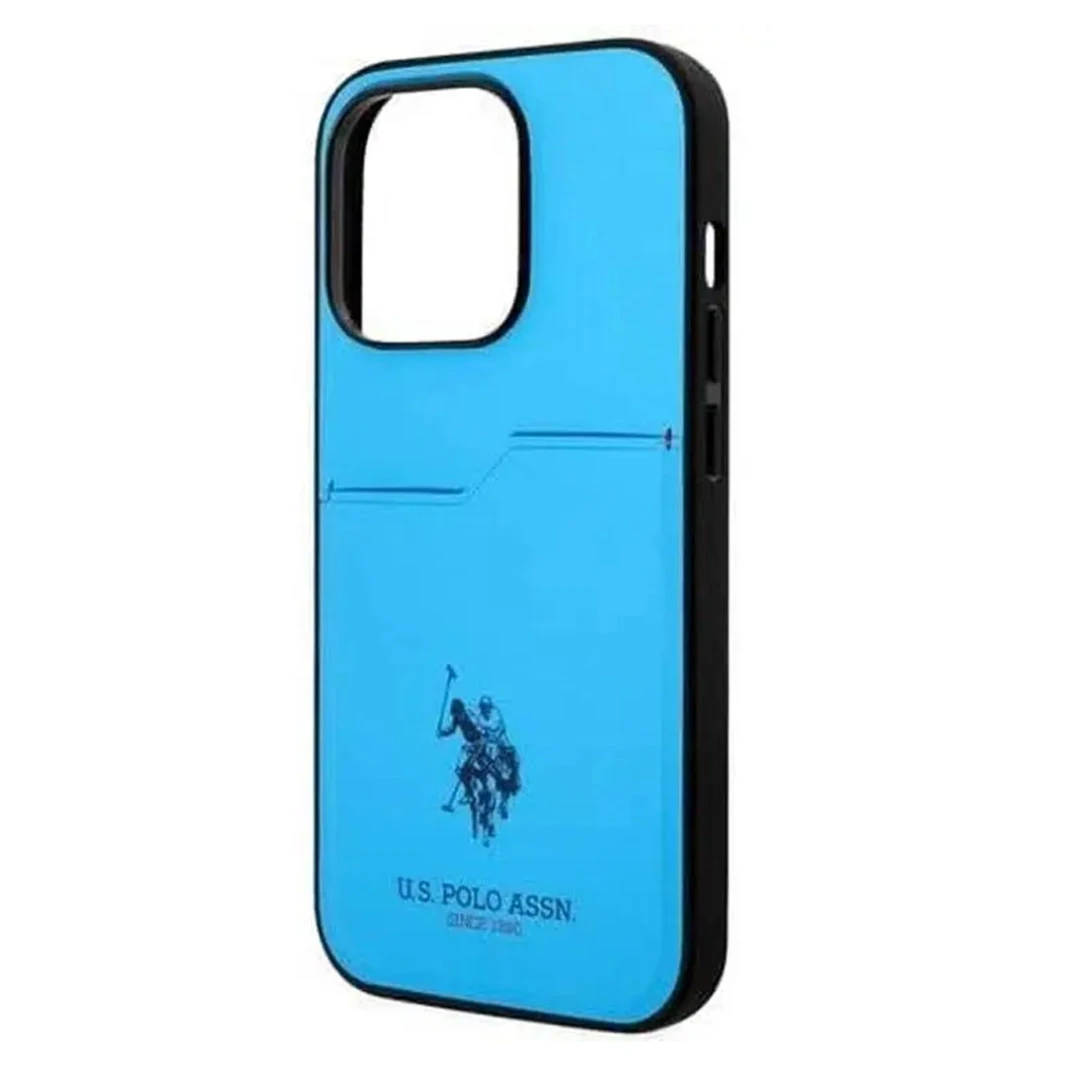 جراب صلب من البولي يوريثان بفتحة بطاقة من U.S. Polo Assn لهاتف iPhone 15 - تصميم أنيق وحماية فائقة