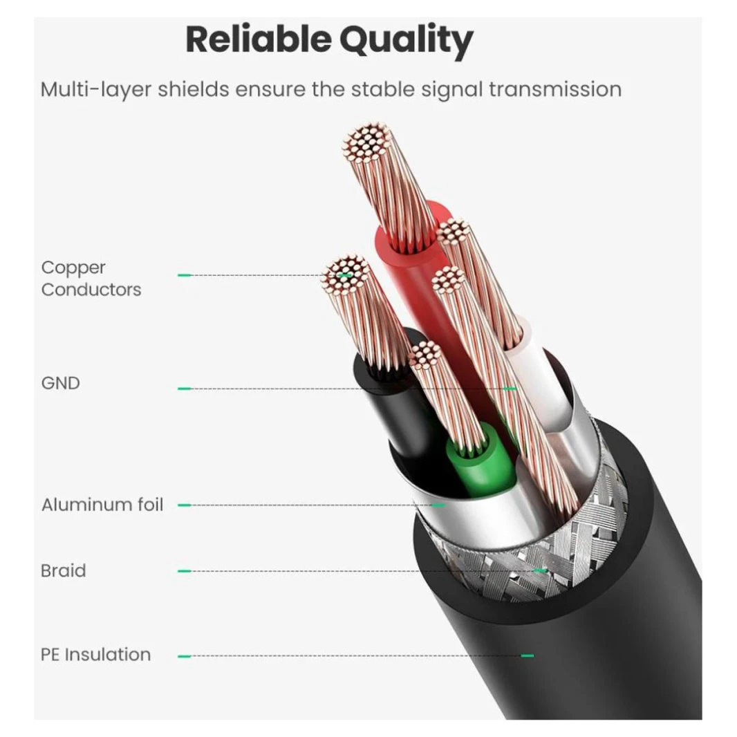 كابل الطابعة والماسح الضوئي UGREEN US135 USB 2.0 - 3 متر - كابل USB 2.0 بطول قياسي لتوصيل الطابعة والماسح الضوئي