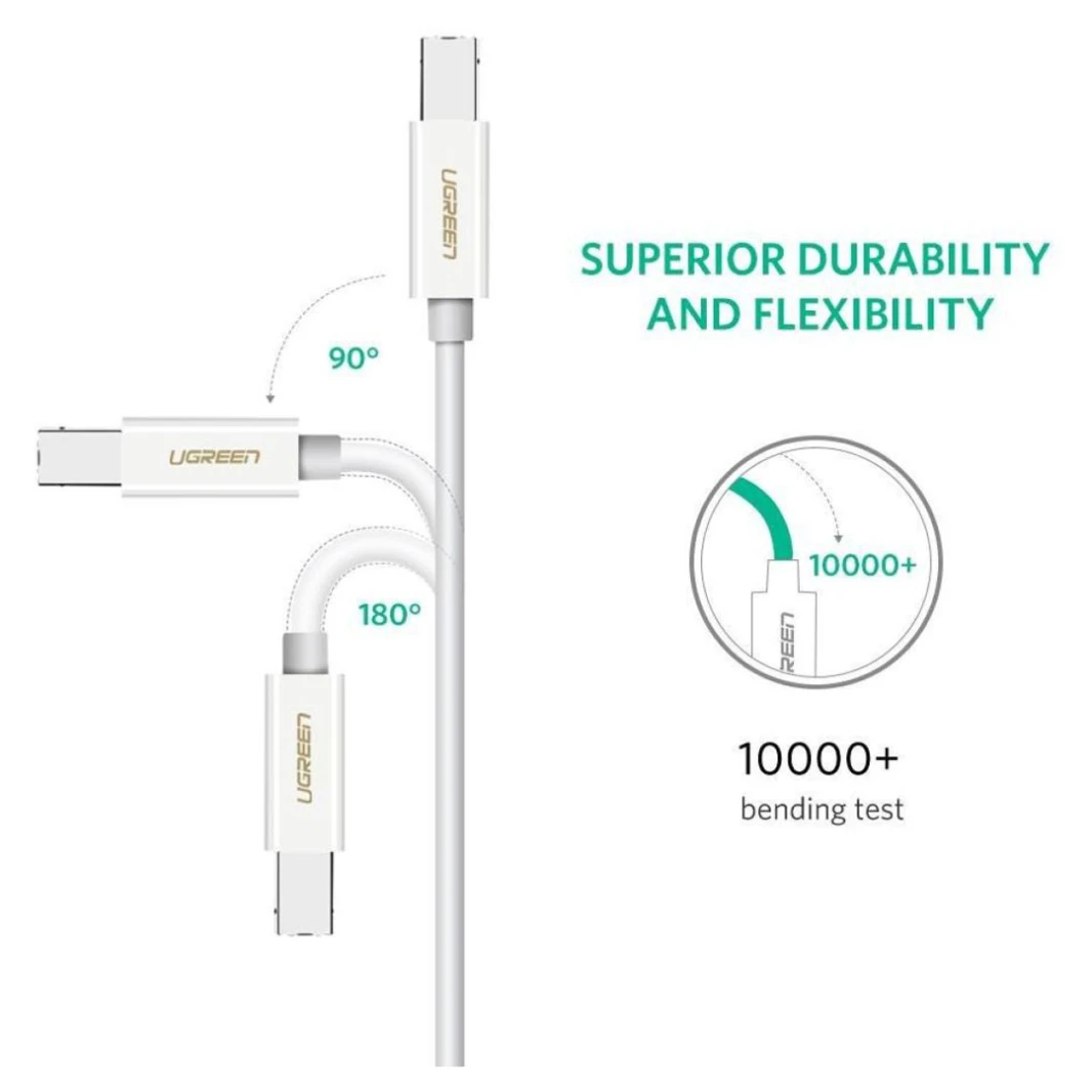 كابل USB C إلى Type B للطابعة والماسح الضوئي من UGREEN US241 - كابل USB C إلى Type B لتوصيل الطابعة والماسح الضوئي