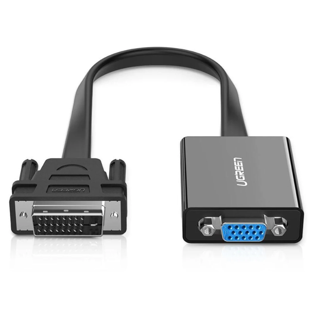 كابل مسطح من UGREEN DVI-D 24+1 إلى VGA (MM108) - اتصال DVI إلى VGA بتصميم مسطح
