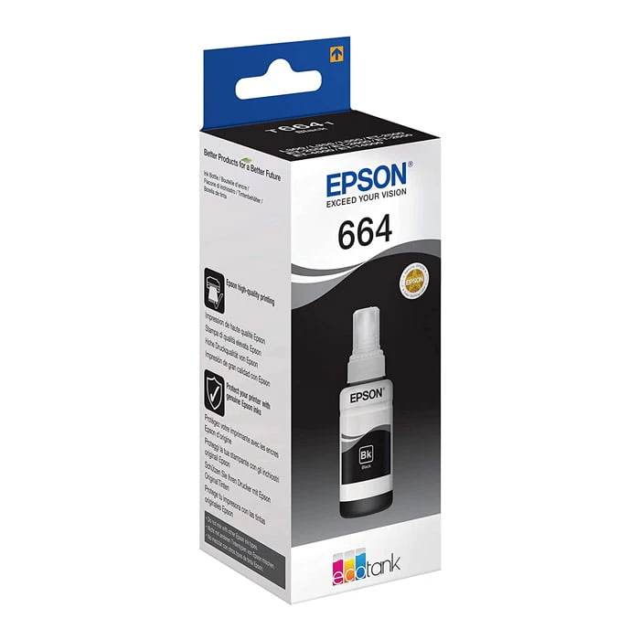 Epson T6641 Black Original Ink Bottle Cartridge (C13T664140) 70ml