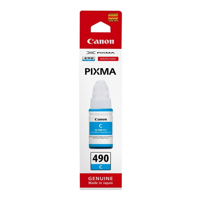 زجاجة خرطوشة الحبر الأصلية السماوية Canon GI-490C (0664C001)
